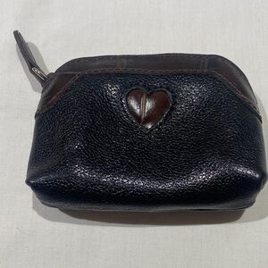 Brighton Black Coin Pouch with Brown Trim